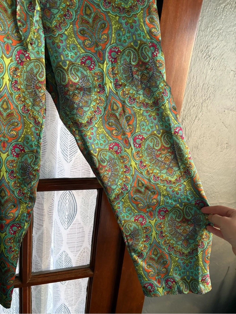 VTG 90s/Y2K Victoria's Secret Teal and Green Paisley Satin Pajama Set Medium